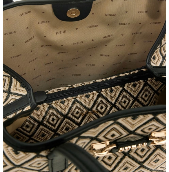 Τσάντα Guess Sophia Shopper HWWG9913240 Μαύρο-Κρεμ