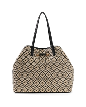 Τσάντα Guess Sophia Shopper HWWG9913240 Μαύρο-Κρεμ