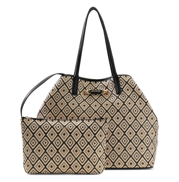 Τσάντα Guess Sophia Shopper HWWG9913240 Μαύρο-Κρεμ