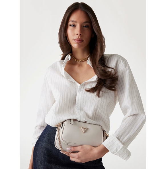 Τσάντα GUESS Noelle double pouch HWZG7879710 Εκρού