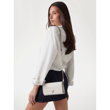Τσάντα GUESS Noelle xBody Flap Organizer HWPT7879790 Λευκό
