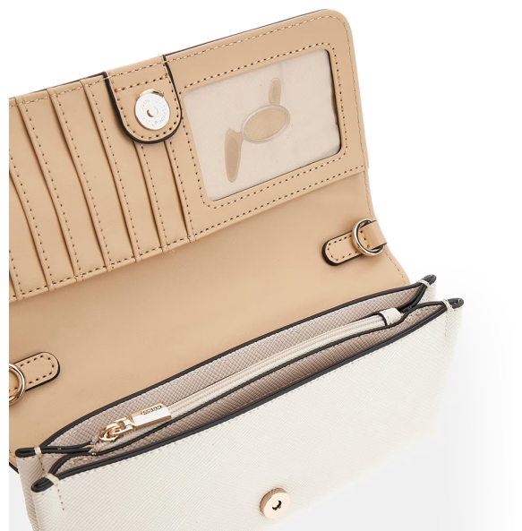 Τσάντα GUESS Noelle xBody Flap Organizer HWPT7879790 Λευκό