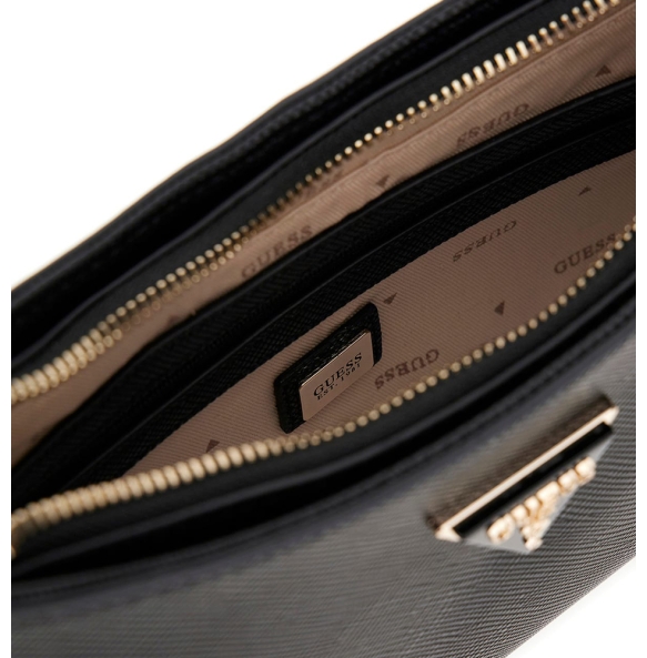 Τσάντα GUESS Noelle Shoulder Bag HWZG9672180-BLA Μαύρο