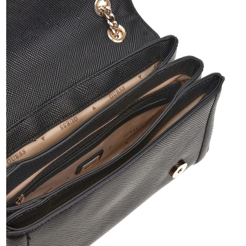 Τσάντα GUESS Noelle Convertible XBody Flap HWZG9672210 Μαύρο