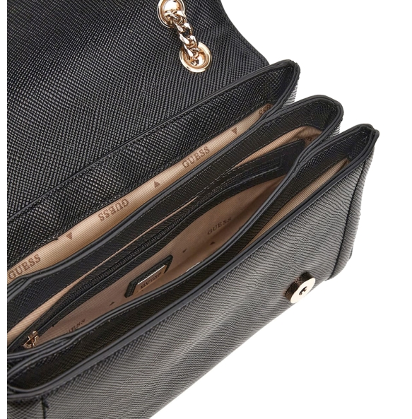 Τσάντα GUESS Noelle Convertible XBody Flap HWZG9672210 Μαύρο