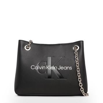 Τσάντα CALVIN KLEIN Sculpted 7831 Μαύρο με Λευκό