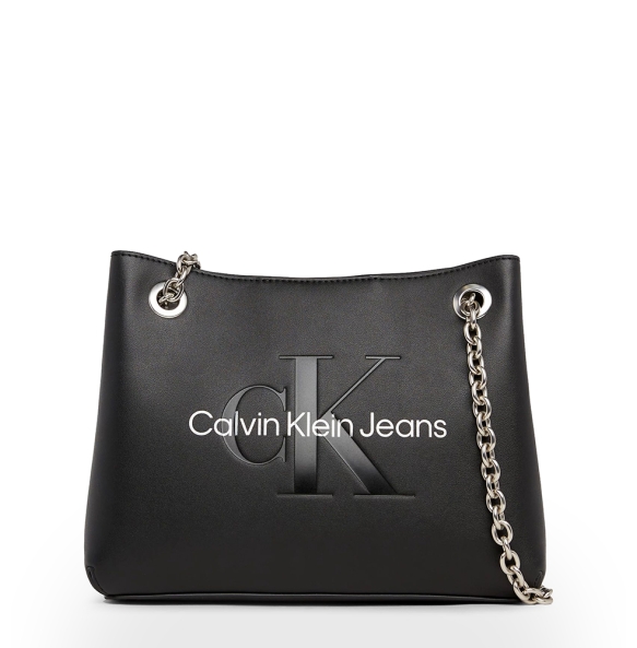 Τσάντα CALVIN KLEIN Sculpted 7831 Μαύρο με Λευκό