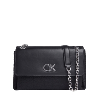 Τσάντα CALVIN KLEIN Re-Lock Convertible jacquard 12641 Μαύρο