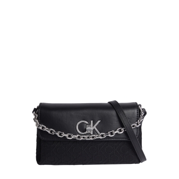 Τσάντα CALVIN KLEIN Re-Lock Mini jacquard 12642 Μαύρο