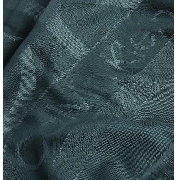 Φουλάρι CALVIN KLEIN Logo Jacquard Scarf 12708 Πράσινο