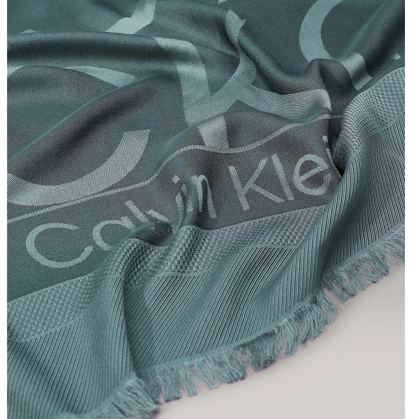 Φουλάρι CALVIN KLEIN Logo Jacquard Scarf 12708 Πράσινο