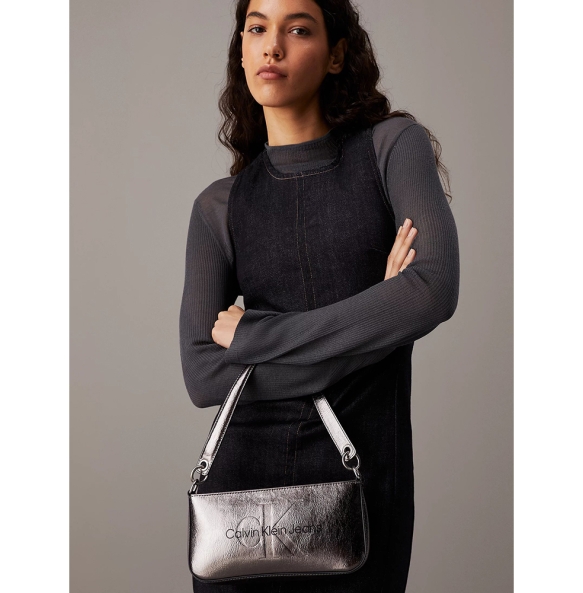 Τσάντα CALVIN KLEIN Metallic Shoulder Bag 12732 Ασημί