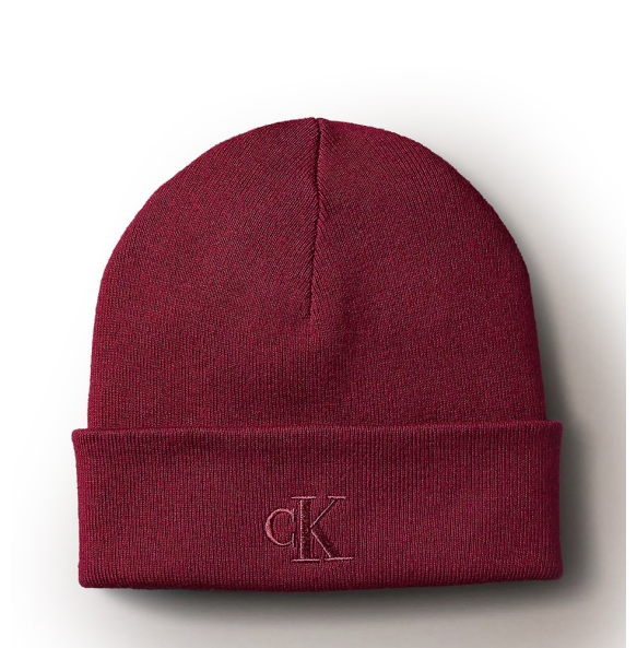 Σκουφάκι Calvin Klein Fine Rib Beanie 8020G Κόκκινο