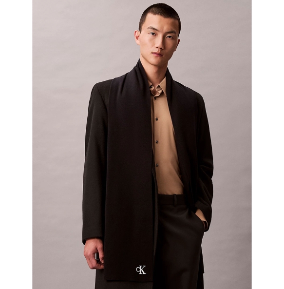 Κασκόλ CALVIN KLEIN CK Fine Rib Scarf 8021G Μαύρο