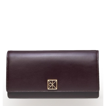 Πορτοφόλι CALVIN KLEIN Emblem Hardware Long Bifold 1098G Μπορντώ