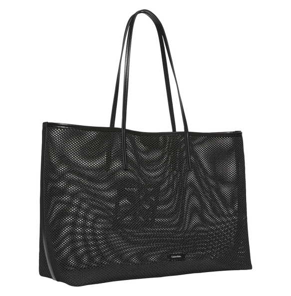 Γυναικεία τσάντα CALVIN KLEIN Emblem Mesh XL Tote 3422G Μαύρο