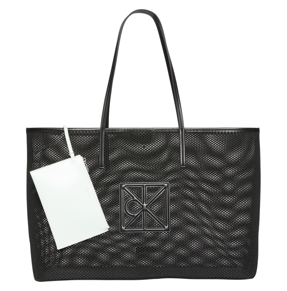 Γυναικεία τσάντα CALVIN KLEIN Emblem Mesh XL Tote 3422G Μαύρο