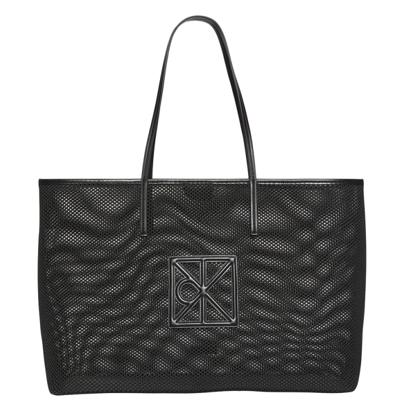 Γυναικεία τσάντα CALVIN KLEIN Emblem Mesh XL Tote 3422G Μαύρο