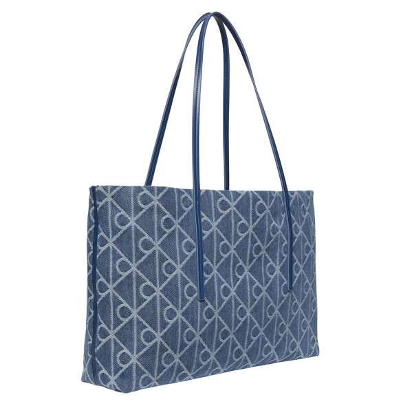 Γυναικεία τσάντα CALVIN KLEIN Emblem Jacquard Tote 3428G Μπλε