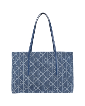Γυναικεία τσάντα CALVIN KLEIN Emblem Jacquard Tote 3428G Μπλε