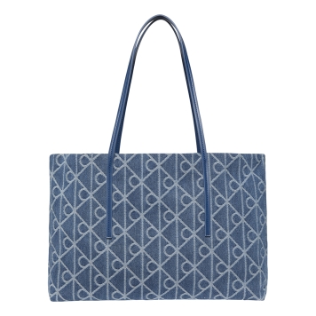 Γυναικεία τσάντα CALVIN KLEIN Emblem Jacquard Tote 3428G Μπλε
