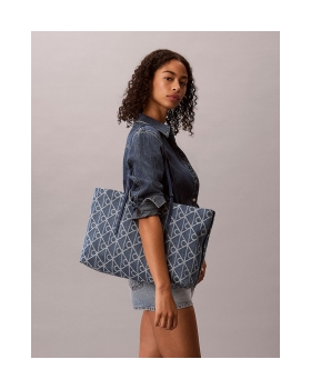 Γυναικεία τσάντα CALVIN KLEIN Emblem Jacquard Tote 3428G Μπλε