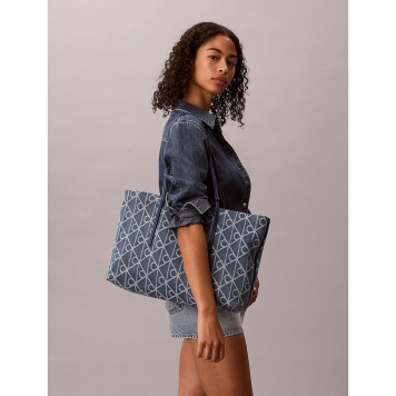 Γυναικεία τσάντα CALVIN KLEIN Emblem Jacquard Tote 3428G Μπλε