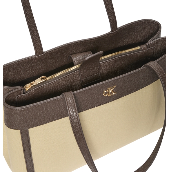 Γυναικεία τσάντα CALVIN KLEIN Canvas Medium Tote 3503G Μπεζ