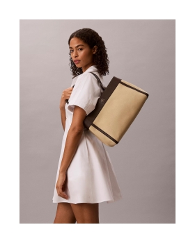 Γυναικεία τσάντα CALVIN KLEIN Canvas Medium Tote 3503G Μπεζ