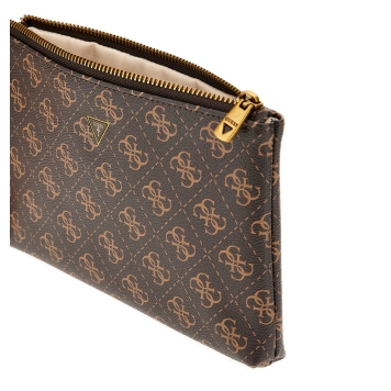 Τσαντάκι Χειρός GUESS Hull Mini Pouch PMHULOP5237 Καφέ
