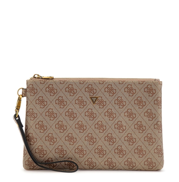 Τσαντάκι Χειρός GUESS Hull Medium Pouch PMHULOP5238 Μπεζ