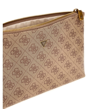 Τσαντάκι Χειρός GUESS Hull Medium Pouch PMHULOP5238 Μπεζ