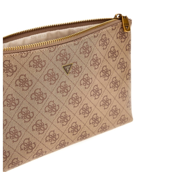 Τσαντάκι Χειρός GUESS Hull Medium Pouch PMHULOP5238 Μπεζ