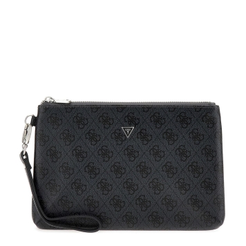Τσαντάκι Χειρός GUESS Hull Medium Pouch PMHULOP5238 Μαύρο