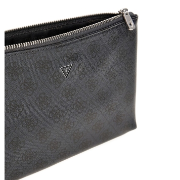 Τσαντάκι Χειρός GUESS Hull Medium Pouch PMHULOP5238 Μαύρο