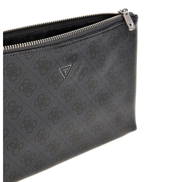 Τσαντάκι Χειρός GUESS Hull Medium Pouch PMHULOP5238 Μαύρο