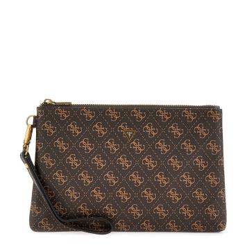 Τσαντάκι Χειρός GUESS Hull Medium Pouch PMHULOP5238 Καφέ