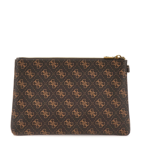 Τσαντάκι Χειρός GUESS Hull Medium Pouch PMHULOP5238 Καφέ