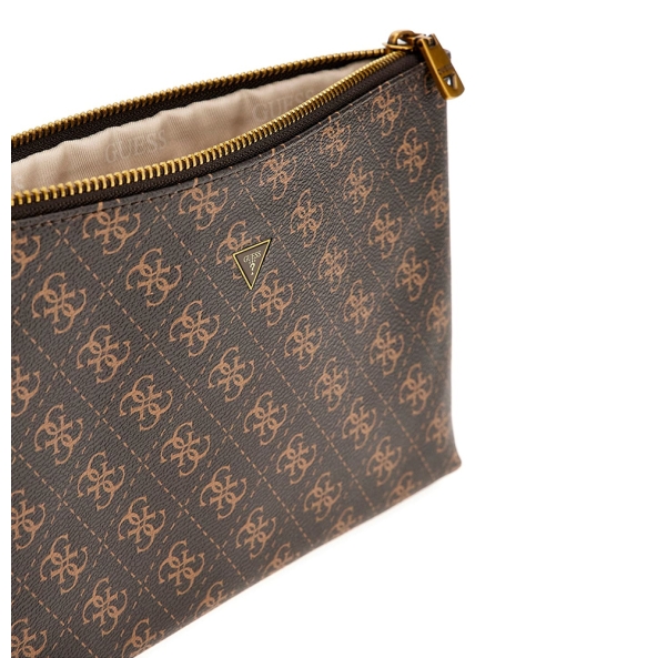 Τσαντάκι Χειρός GUESS Hull Medium Pouch PMHULOP5238 Καφέ