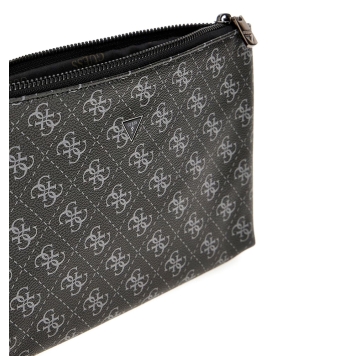 Τσαντάκι Χειρός GUESS Hull Medium Pouch PMHULOP5238 Γκρι