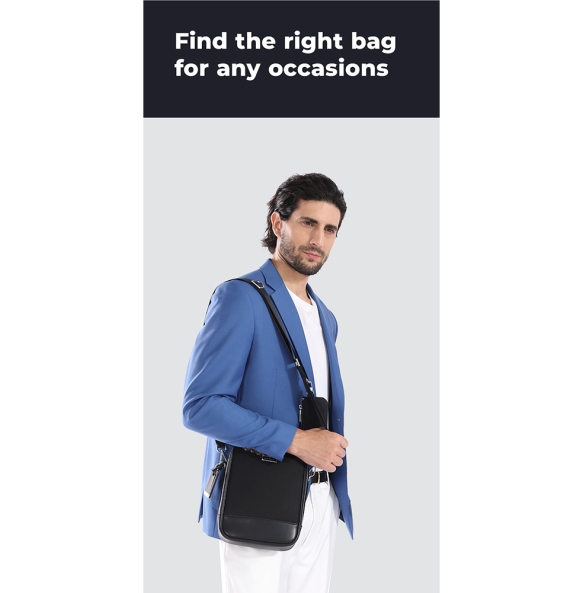 Τσαντάκι χιαστί  BANGE Premium Collection QD751 Μαύρο