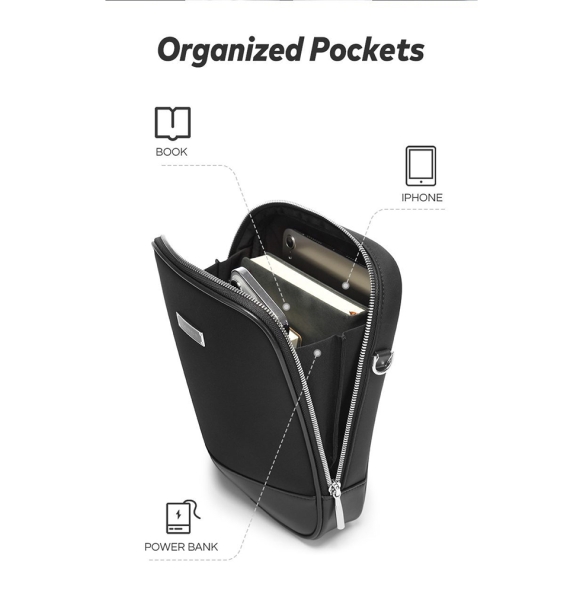 Τσαντάκι χιαστί  BANGE Premium Collection QD751 Μαύρο