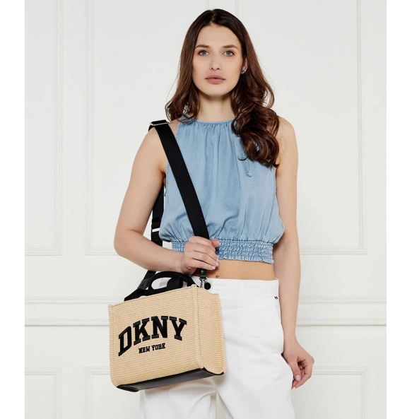 Τσάντα DKNY Hadlee Medium Logo Tote Bag R51ADC80 Ψάθα