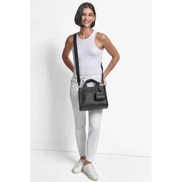 Τσάντα DKNY Hadlee Small Logo Embossed Tote Bag R53AAC80 Μαύρο