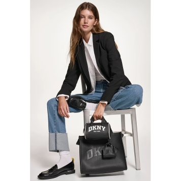 Τσάντα DKNY Hadlee Medium Logo Embossed Tote Bag R53AAR57 Μαύρο