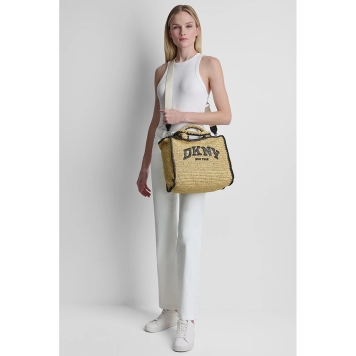 Τσάντα DKNY Hadlee Medium Woven Tote Bag R61AYR57 Ψάθα