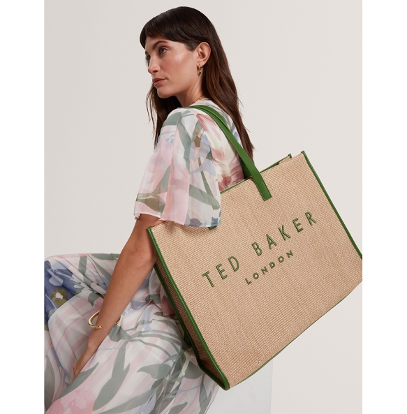 Τσάντα TED BAKER Pallmer Faux Raffia 284036 Ψάθα Πράσινο
