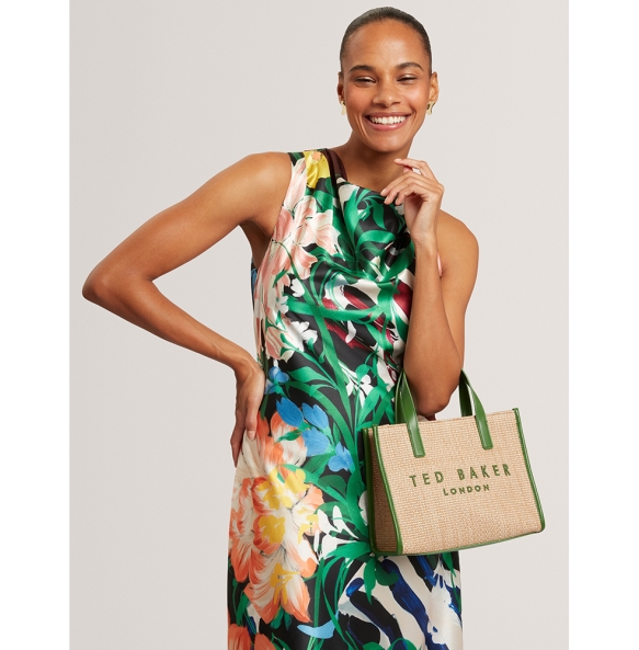 Τσάντα TED BAKER Paolina Rafia Icon Bag 284037 Πράσινο