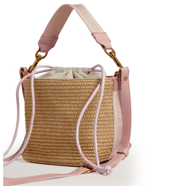 Τσάντα TED BAKER Raffyna Raffia Bucket Bag 284053 Ροζ