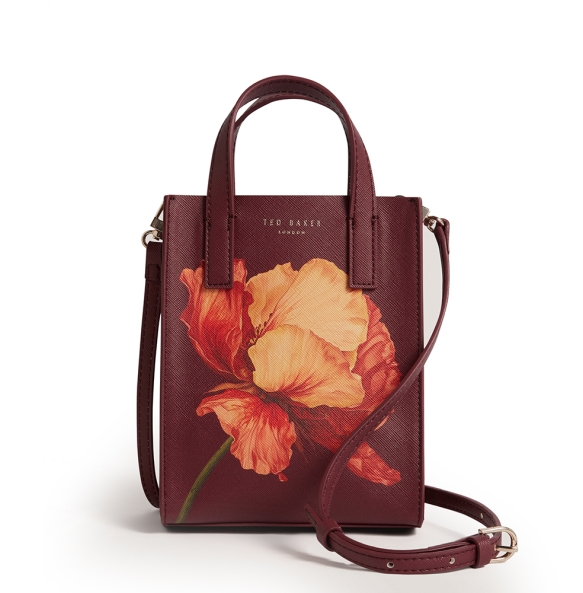 Τσάντα TED BAKER Shilee Printed Flower Mini Icon Bag 284078 Μπορντό